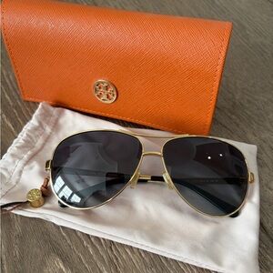 Tory Burch Gold Polarized Sunglasses